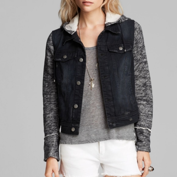 Knit Hooded Denim Jacket | Poshmark